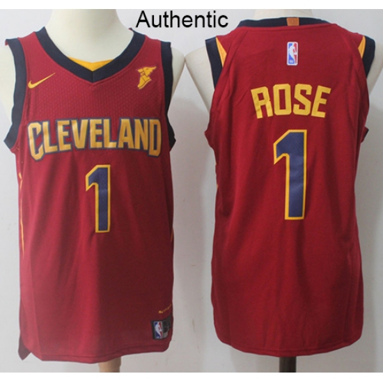 Men's Nike Cleveland Cavaliers 1 Derrick Rose Red NBA Authentic Icon Edition Jersey