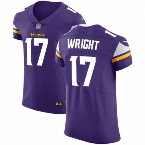 Men's Nike Minnesota Vikings 17 Kendall Wright Purple Team Color Vapor Untouchable Elite Player NFL Jersey