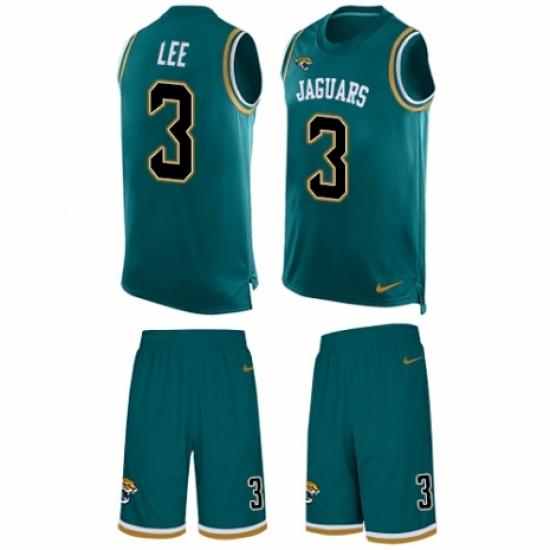 Men's Nike Jacksonville Jaguars 3 Tanner Lee Limited Teal Green Tank Top Suit NFL Jersey