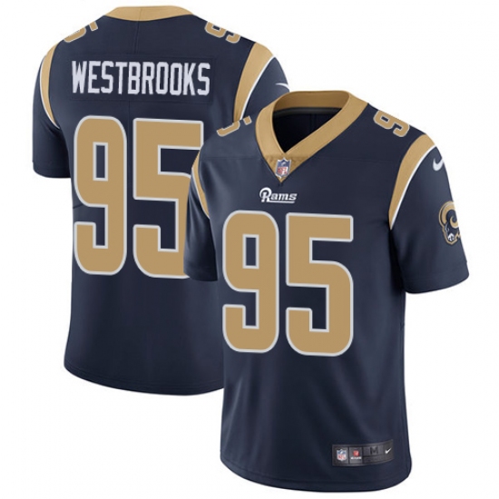 Men's Nike Los Angeles Rams 95 Ethan Westbrooks Navy Blue Team Color Vapor Untouchable Limited Player NFL Jersey