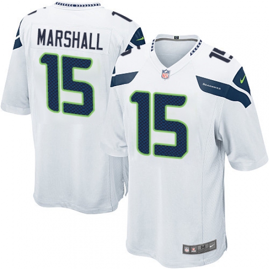 Men's Nike Seattle Seahawks 15 Brandon Marshall Game White NFL Jersey
