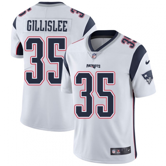 Men's Nike New England Patriots 35 Mike Gillislee White Vapor Untouchable Limited Player NFL Jersey