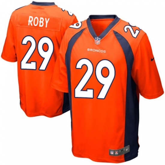Men's Nike Denver Broncos 29 Bradley Roby Game Orange Team Color NFL Jersey