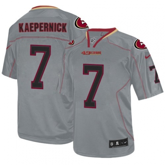 Men's Nike San Francisco 49ers 7 Colin Kaepernick Elite Lights Out Grey NFL Jersey