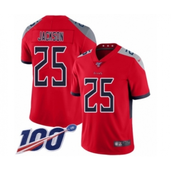 Men's Tennessee Titans 25 Adoree' Jackson Limited Red Inverted Legend 100th Season Football Jersey