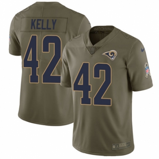 Men's Nike Los Angeles Rams 42 John Kelly Limited Olive 2017 Salute to Service NFL Jersey