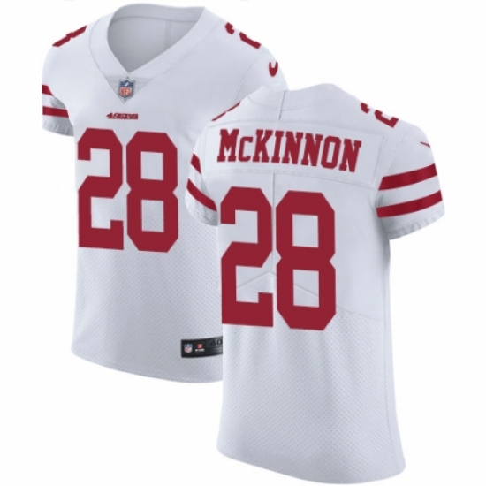 Men's Nike San Francisco 49ers 28 Jerick McKinnon White Vapor Untouchable Elite Player NFL Jersey