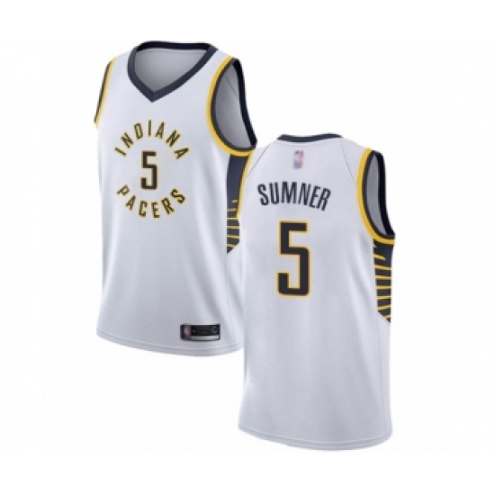 Women's Indiana Pacers 5 Edmond Sumner Swingman White Basketball Jersey - Association Edition
