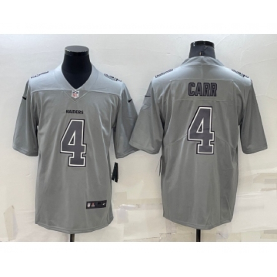 Men's Las Vegas Raiders 4 Derek Carr Grey Atmosphere Fashion 2022 Vapor Untouchable Stitched Limited Jersey