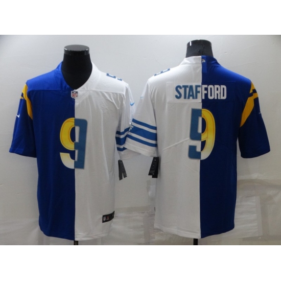 Men's Los Angeles Rams 9 Matthew Stafford White-Blue Fashion Football Limited Jersey