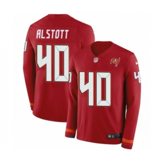 Men's Nike Tampa Bay Buccaneers 40 Mike Alstott Limited Red Therma Long Sleeve NFL Jersey