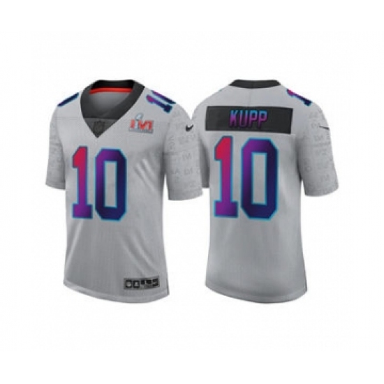 Men's Los Angeles Rams 10 Cooper Kupp Gray 2022 Super Bowl LVI Limited Stitched Jersey
