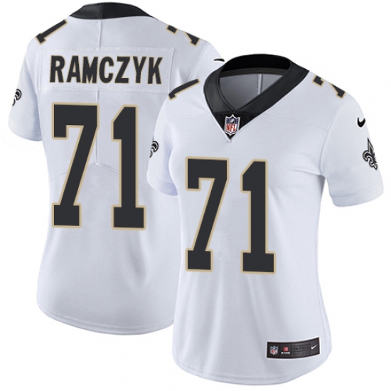 Women's Nike New Orleans Saints 71 Ryan Ramczyk White Vapor Untouchable Limited Player NFL Jersey