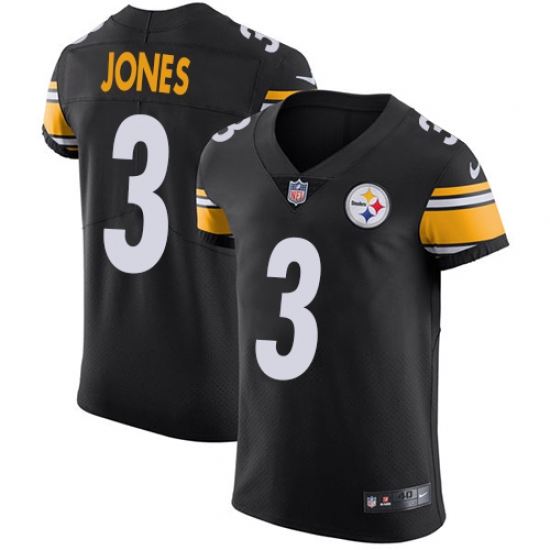 Men's Nike Pittsburgh Steelers 3 Landry Jones Black Team Color Vapor Untouchable Elite Player NFL Jersey