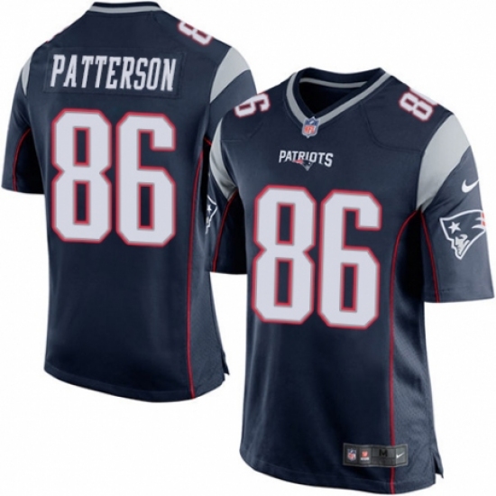 Men's Nike New England Patriots 86 Cordarrelle Patterson Game Navy Blue Team Color NFL Jersey