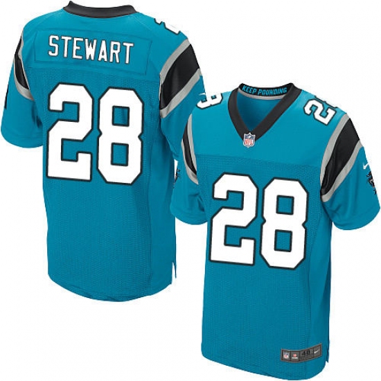 Men's Nike Carolina Panthers 28 Jonathan Stewart Elite Blue Alternate NFL Jersey