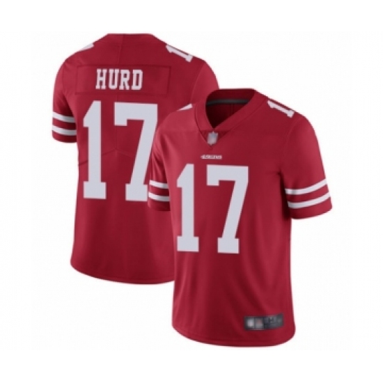 Men's San Francisco 49ers 17 Jalen Hurd Red Team Color Vapor Untouchable Limited Player Football Jersey