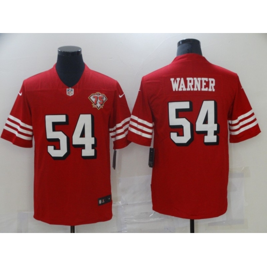 Men's San Francisco 49ers 54 Fred Warner Red 2021 75th Anniversary Vapor Untouchable Limited Jersey