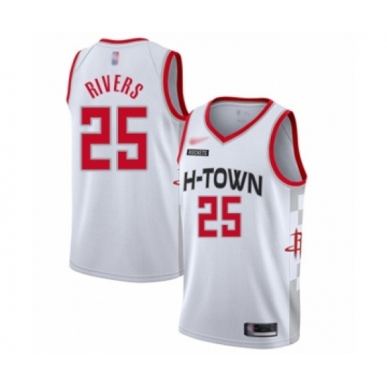 Youth Houston Rockets 25 Austin Rivers Swingman White Basketball Jersey - 2019 20 City Edition