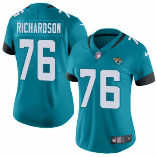 Women's Nike Jacksonville Jaguars 76 Will Richardson Black Alternate Vapor Untouchable Limited Player NFL Jersey