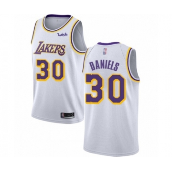Men's Los Angeles Lakers 30 Troy Daniels Authentic White Basketball Jersey - Association Edition