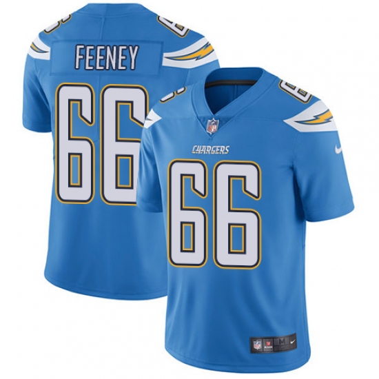 Men's Nike Los Angeles Chargers 66 Dan Feeney Electric Blue Alternate Vapor Untouchable Limited Player NFL Jersey