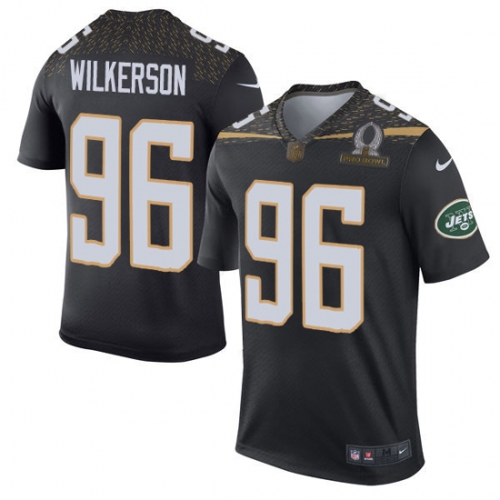 Men's Nike New York Jets 96 Muhammad Wilkerson Elite Black Team Irvin 2016 Pro Bowl NFL Jersey