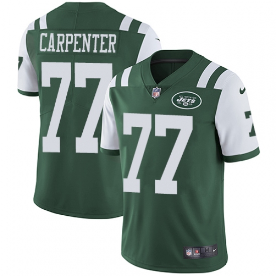 Men's Nike New York Jets 77 James Carpenter Green Team Color Vapor Untouchable Limited Player NFL Jersey