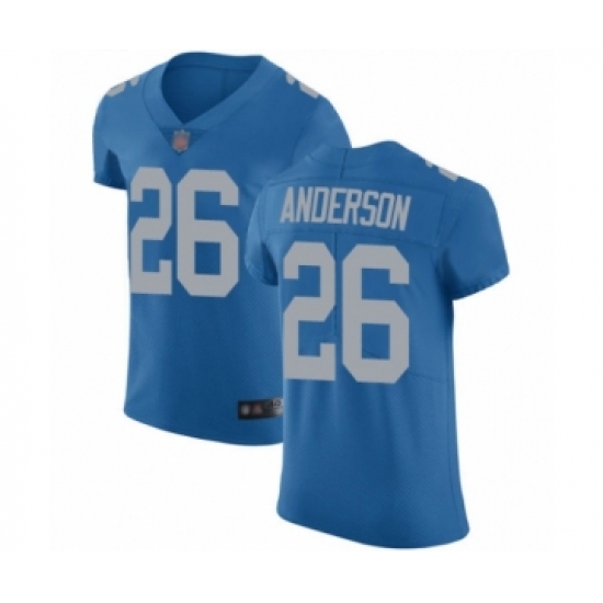 Men's Detroit Lions 26 C.J. Anderson Blue Alternate Vapor Untouchable Elite Player Football Jersey