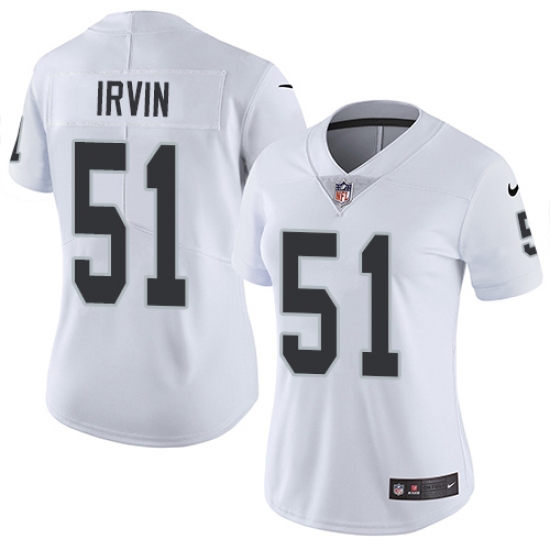 Women's Nike Oakland Raiders 51 Bruce Irvin White Vapor Untouchable Limited Player NFL Jersey