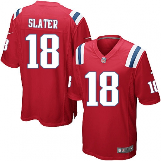 Men's Nike New England Patriots 18 Matthew Slater Game Red Alternate NFL Jersey
