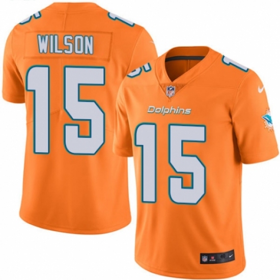 Men's Nike Miami Dolphins 15 Albert Wilson Elite Orange Rush Vapor Untouchable NFL Jersey