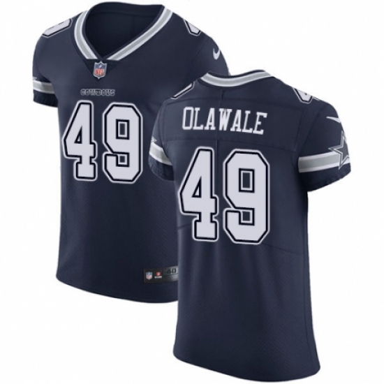 Men's Nike Dallas Cowboys 49 Jamize Olawale Navy Blue Team Color Vapor Untouchable Elite Player NFL Jersey