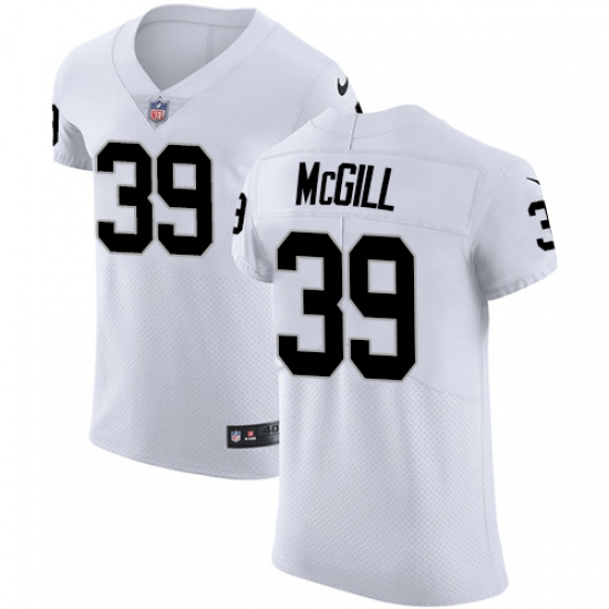 Men's Nike Oakland Raiders 39 Keith McGill White Vapor Untouchable Elite Player NFL Jersey