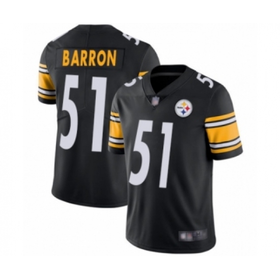 Youth Pittsburgh Steelers 51 Mark Barron Black Team Color Vapor Untouchable Limited Player Football Jersey