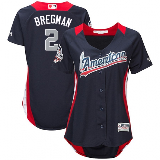 Women's Majestic Houston Astros 2 Alex Bregman Game Navy Blue American League 2018 MLB All-Star MLB Jersey