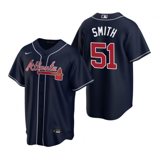 Men's Nike Atlanta Braves 51 Will Smith Navy Alternate Stitched Baseball Jersey