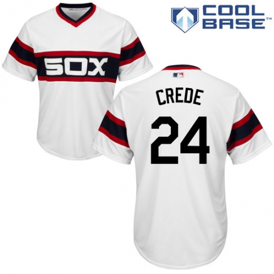 Men's Majestic Chicago White Sox 24 Joe Crede White Alternate Flex Base Authentic Collection MLB Jersey
