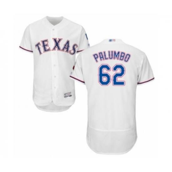 Men's Texas Rangers 62 Joe Palumbo White Home Flex Base Authentic Collection Baseball Player Jersey