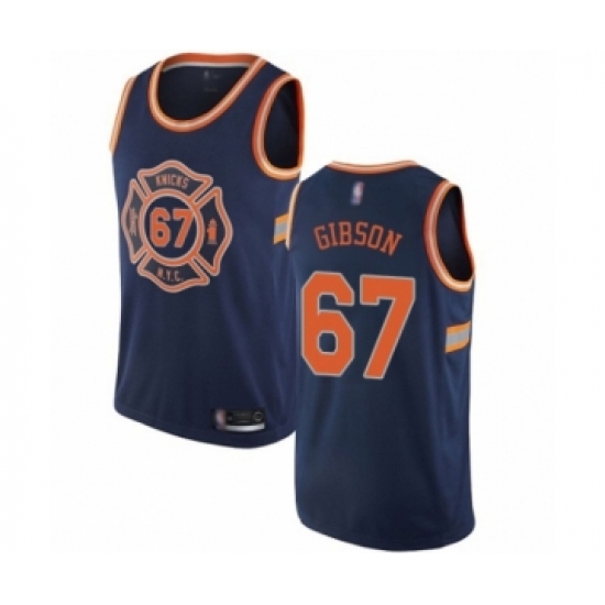 Women's New York Knicks 67 Taj Gibson Swingman Navy Blue Basketball Jersey - City Edition