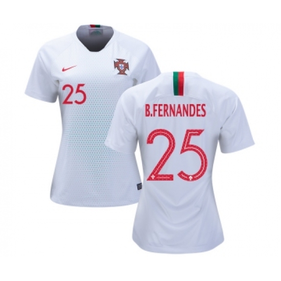 Women's Portugal 25 B.Fernandes Away Soccer Country Jersey