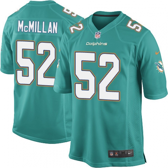 Men's Nike Miami Dolphins 52 Raekwon McMillan Game Aqua Green Team Color NFL Jersey