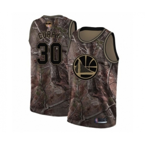 Youth Golden State Warriors 30 Stephen Curry Swingman Camo Realtree Collection Basketball 2019 Basketball Finals Bound Jersey