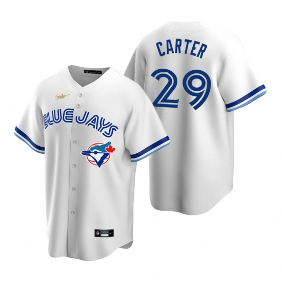Men's Nike Toronto Blue Jays 29 Joe Carter White Cooperstown Collection Home Stitched Baseball Jersey