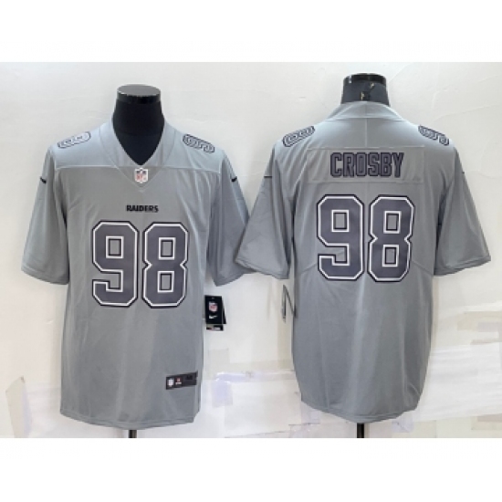 Men's Las Vegas Raiders 98 Maxx Crosby Grey Atmosphere Fashion 2022 Vapor Untouchable Stitched Limited Jersey