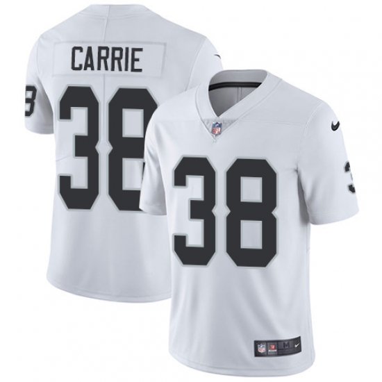 Men's Nike Oakland Raiders 38 T.J. Carrie White Vapor Untouchable Limited Player NFL Jersey