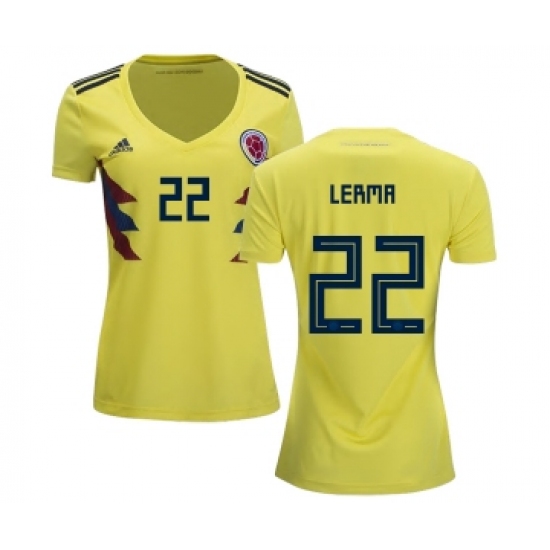 Women's Colombia 22 Lerma Home Soccer Country Jersey