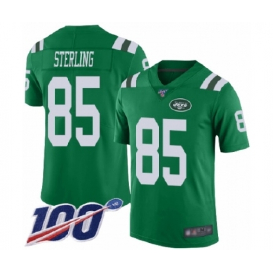 Men's New York Jets 85 Neal Sterling Limited Green Rush Vapor Untouchable 100th Season Football Jersey