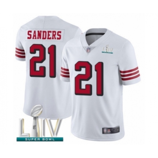 Men's San Francisco 49ers 21 Deion Sanders Limited White Rush Vapor Untouchable Super Bowl LIV Bound Football Jersey