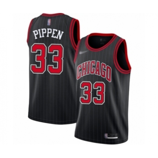 Youth Chicago Bulls 33 Scottie Pippen Swingman Black Finished Basketball Jersey - Statement Edition